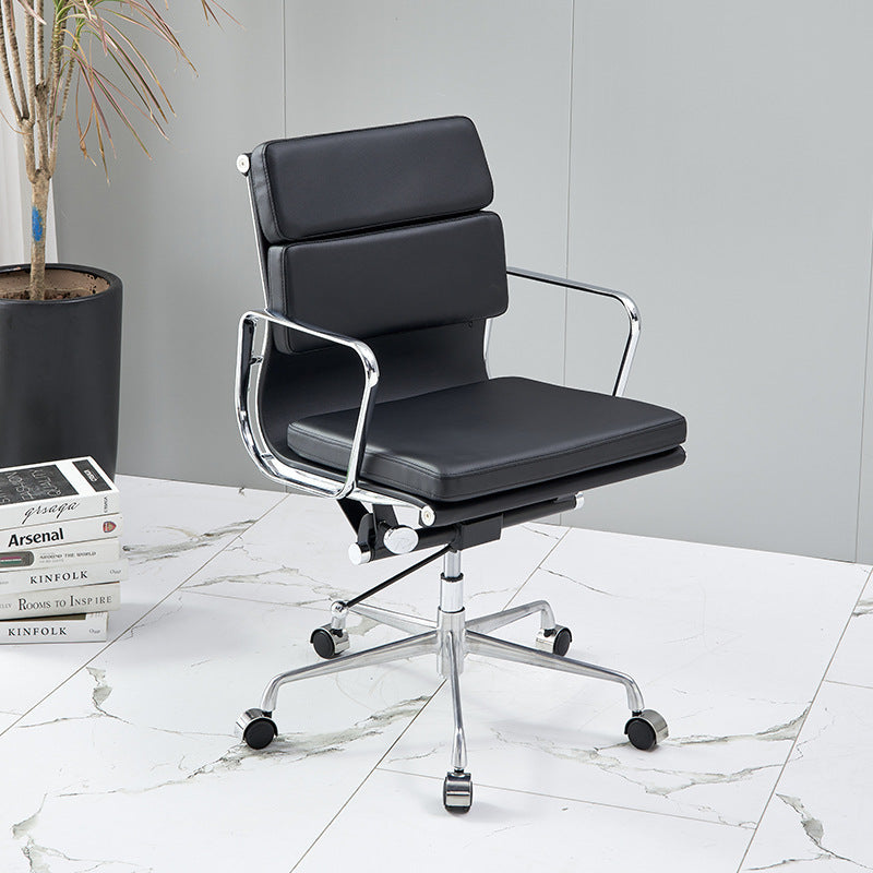 Minimalist Leather Swivel Desk Chair