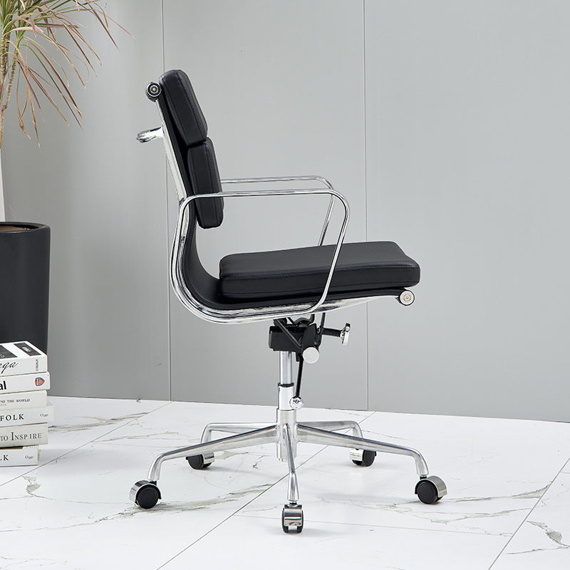 Minimalist Leather Swivel Desk Chair