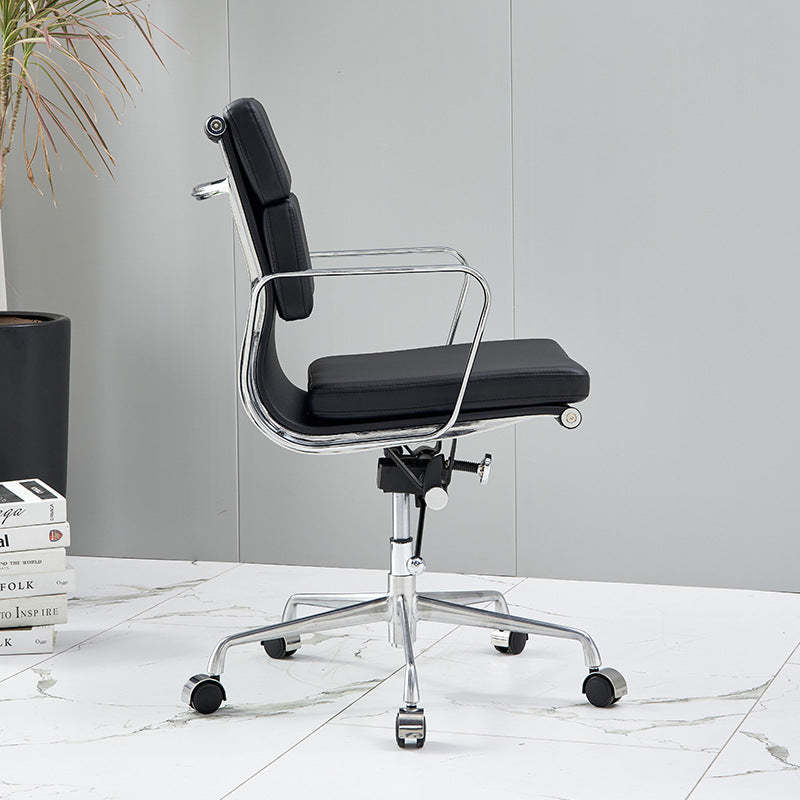Minimalist Leather Swivel Desk Chair
