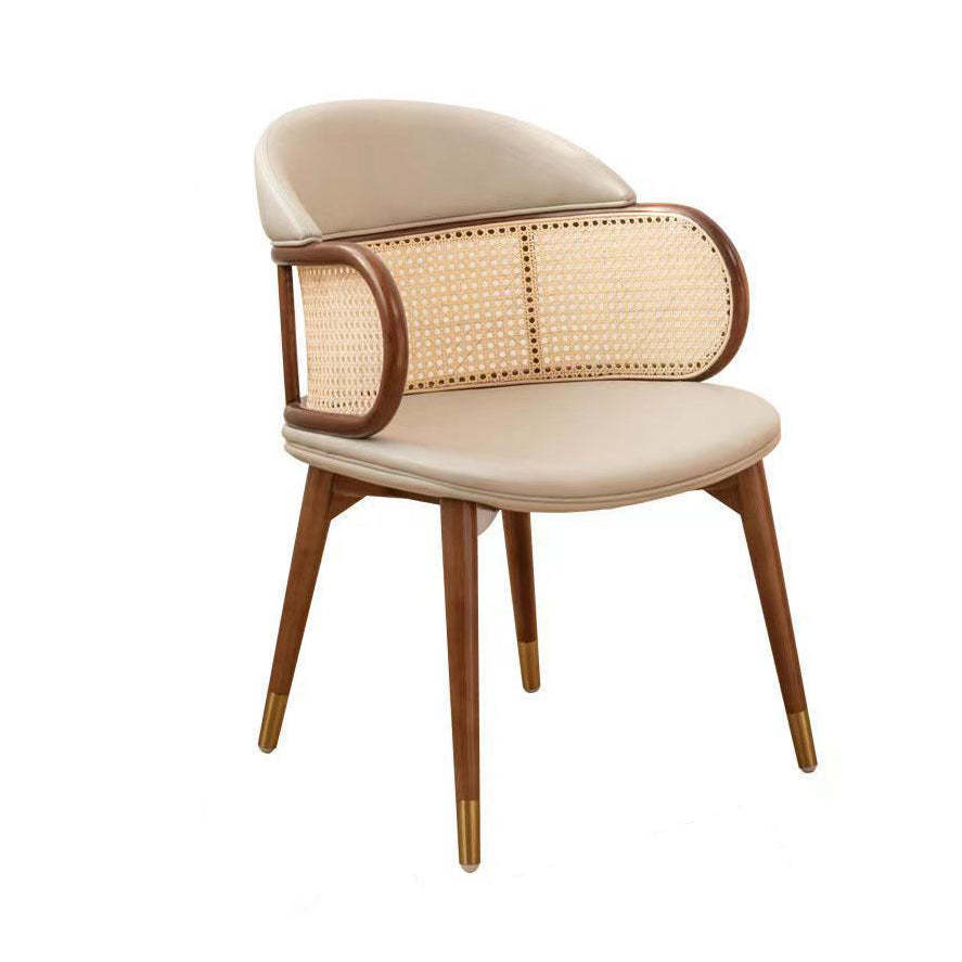 Japanese Arc Leather Ash Dining Chair