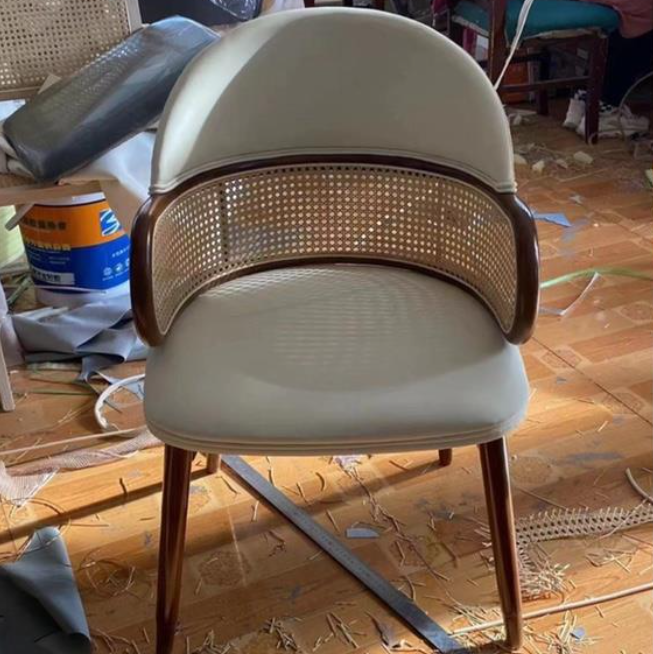 Japanese Arc Leather Ash Dining Chair