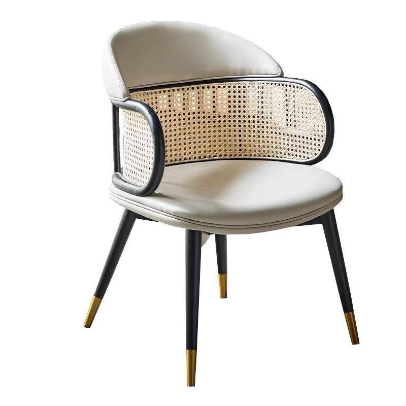 Japanese Arc Leather Ash Dining Chair