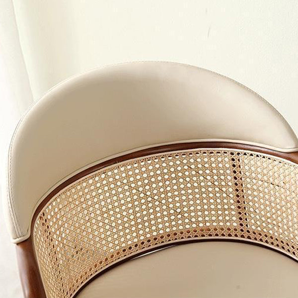 Japanese Arc Leather Ash Dining Chair