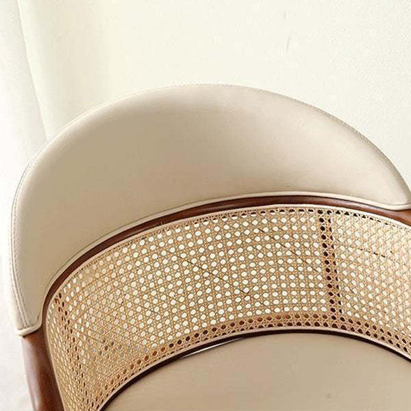 Japanese Arc Leather Ash Dining Chair
