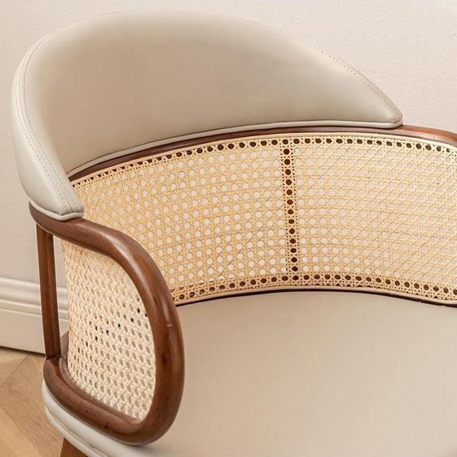 Japanese Arc Leather Ash Dining Chair