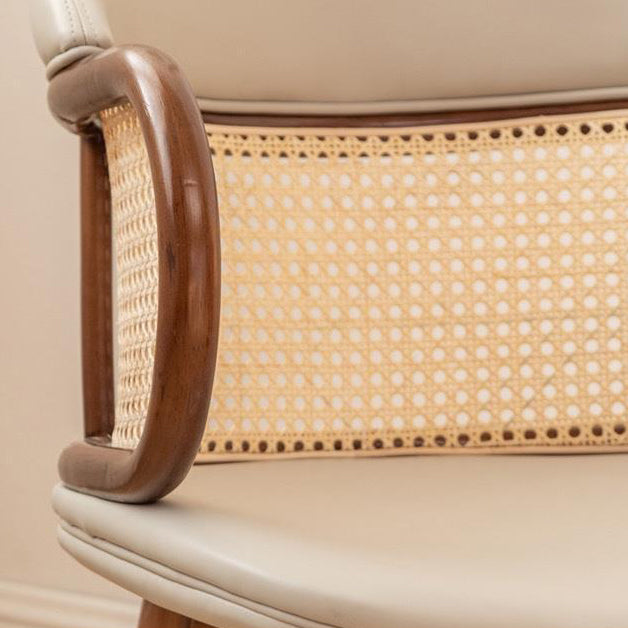 Japanese Arc Leather Ash Dining Chair