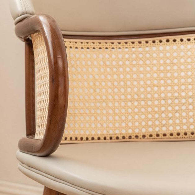 Japanese Arc Leather Ash Dining Chair