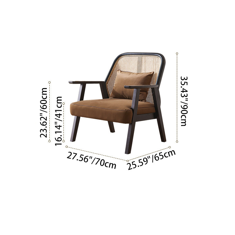 Scandinavian Flannelette Wood Rattan Ash Sofa