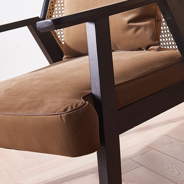 Scandinavian Flannelette Wood Rattan Ash Sofa
