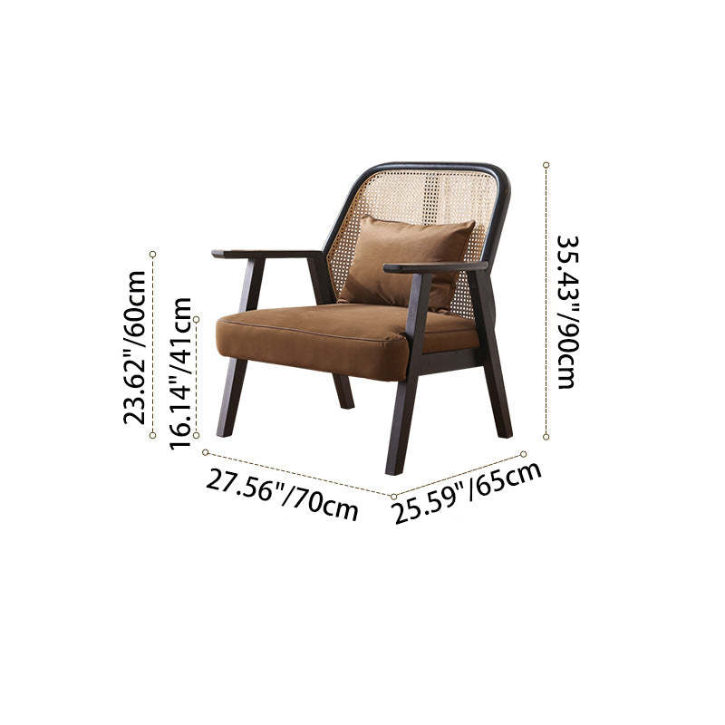 Scandinavian Flannelette Wood Rattan Ash Sofa