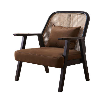 Scandinavian Flannelette Wood Rattan Ash Sofa