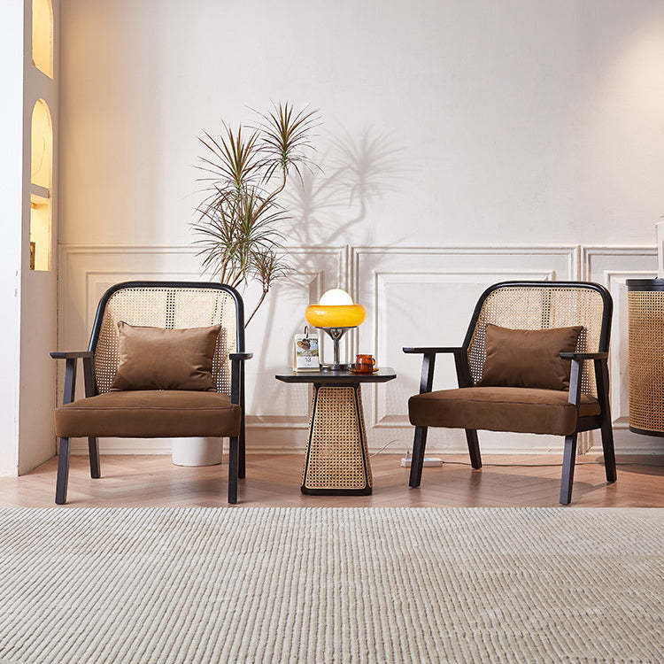 Scandinavian Flannelette Wood Rattan Ash Sofa