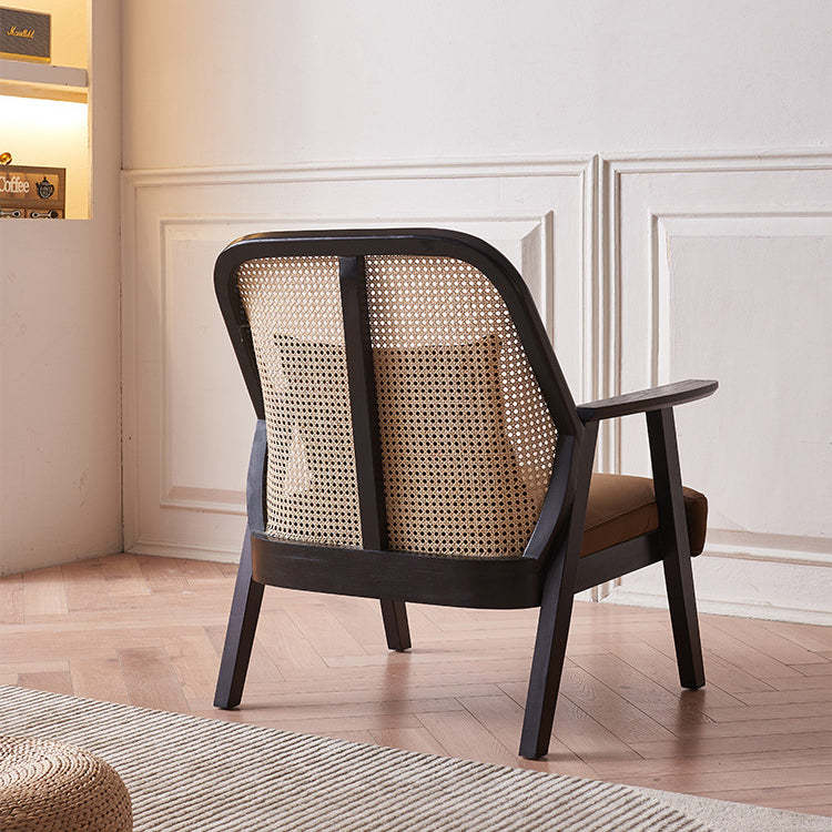 Scandinavian Flannelette Wood Rattan Ash Sofa