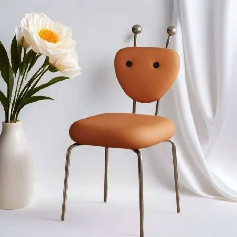 White leather iron metal lambswool dining chairs & benches - creative
