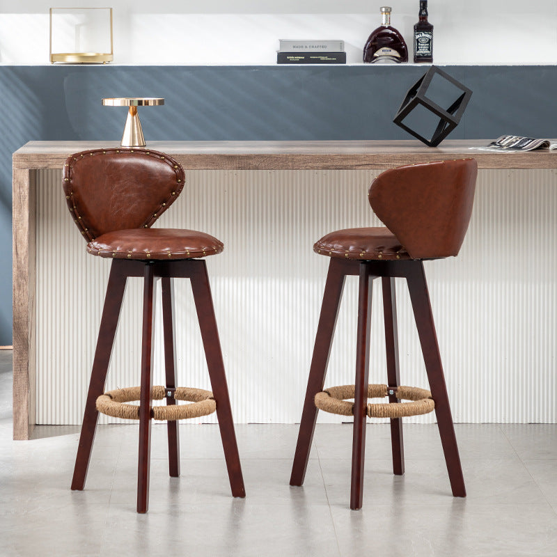 Wood nordic arc bar & counter stools
