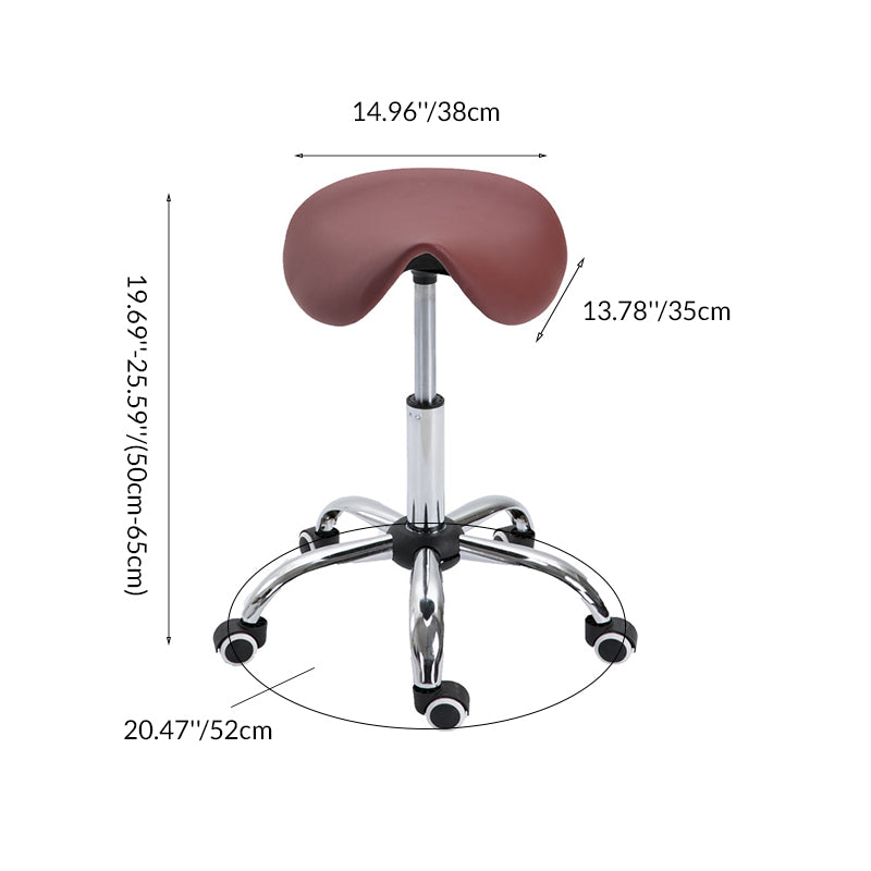 Minimalist Curved Leather Steel Bar Stool