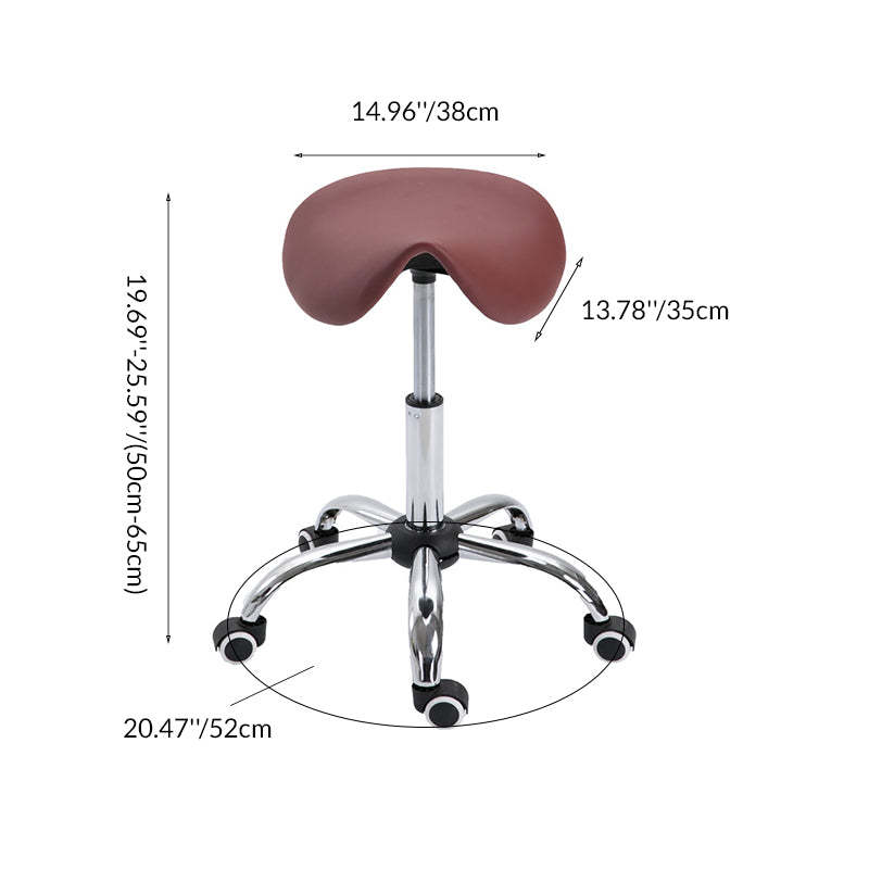 Minimalist Curved Leather Steel Bar Stool