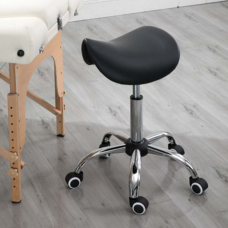 Minimalist Curved Leather Steel Bar Stool