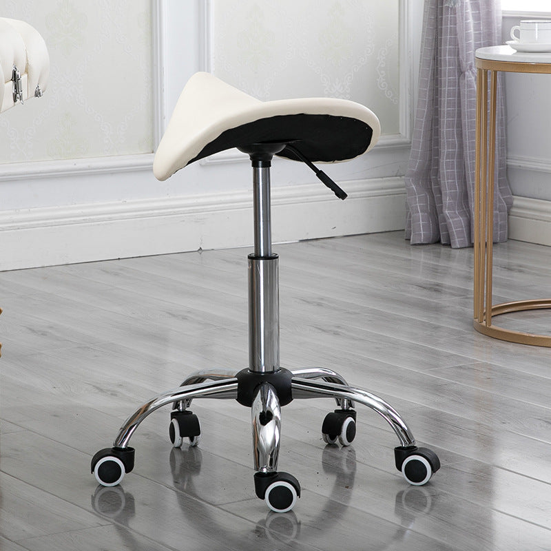 Minimalist Curved Leather Steel Bar Stool