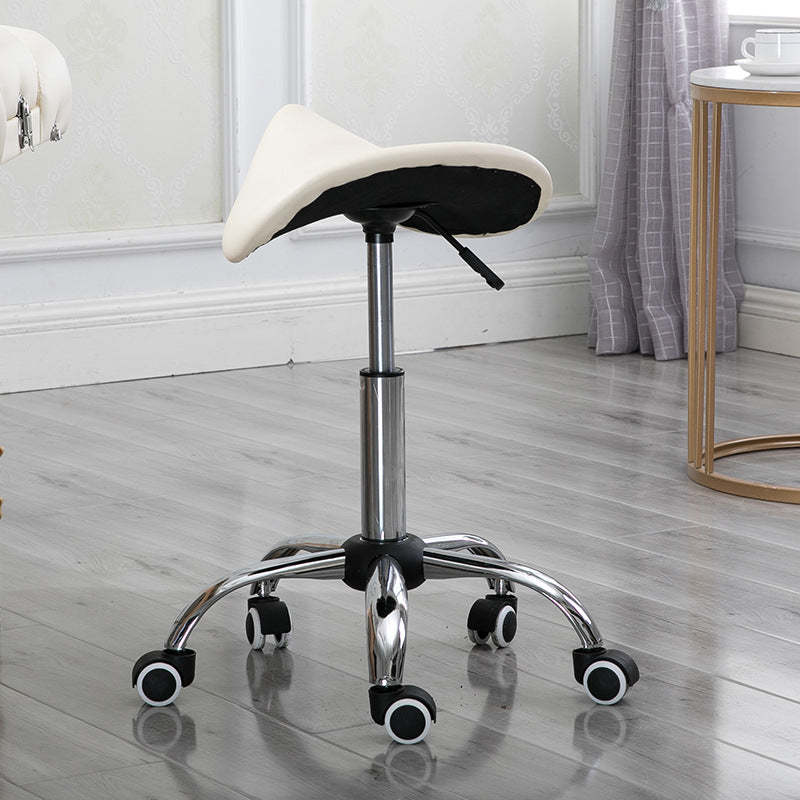 Minimalist Curved Leather Steel Bar Stool