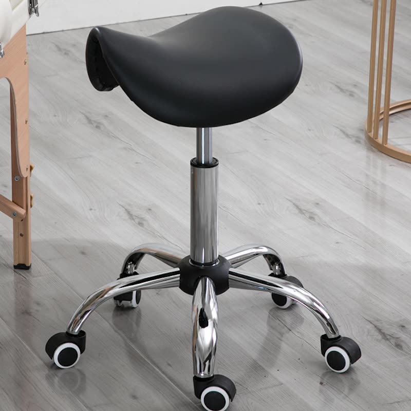 Minimalist Curved Leather Steel Bar Stool