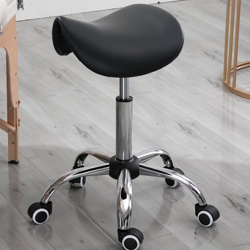 Minimalist Curved Leather Steel Bar Stool
