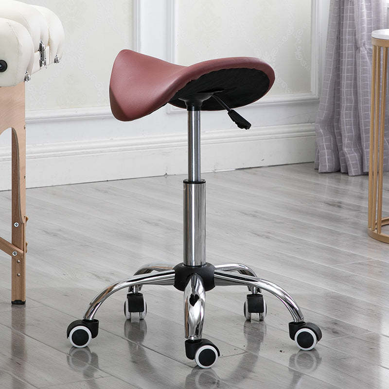 Minimalist Curved Leather Steel Bar Stool