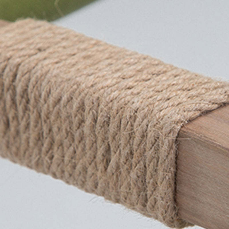 Rustic Curved Foldable Hemp Rope Dining Chair — Grass Green
