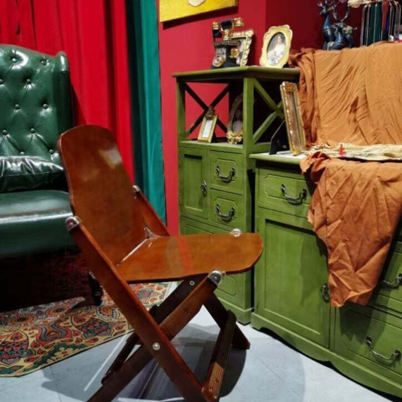 Retro Foldable Beech Wood Coffee Chair