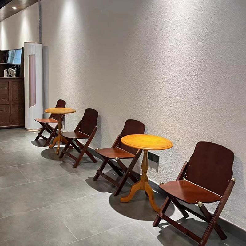 Retro Foldable Beech Wood Coffee Chair — Black