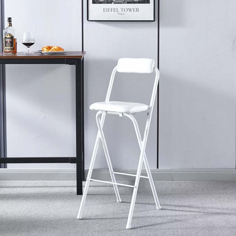 Minimalist Leather Iron Foldable Bar Stool