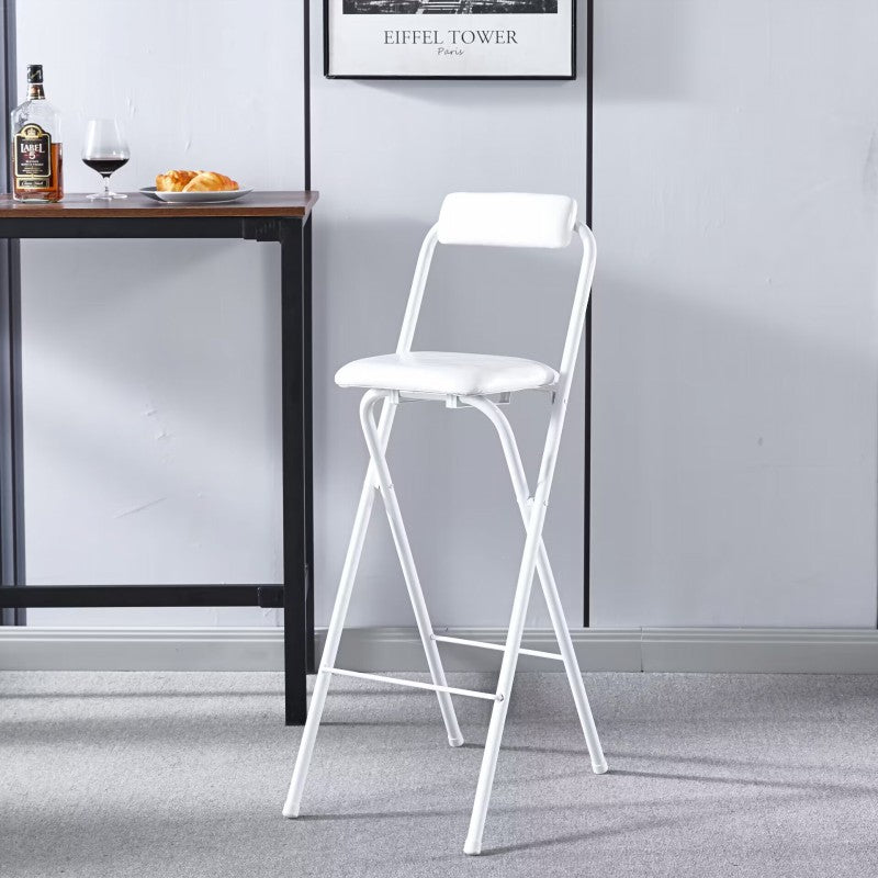 Minimalist Leather Iron Foldable Bar Stool