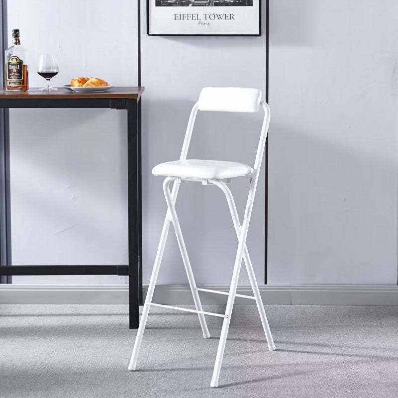 Minimalist Leather Iron Foldable Bar Stool