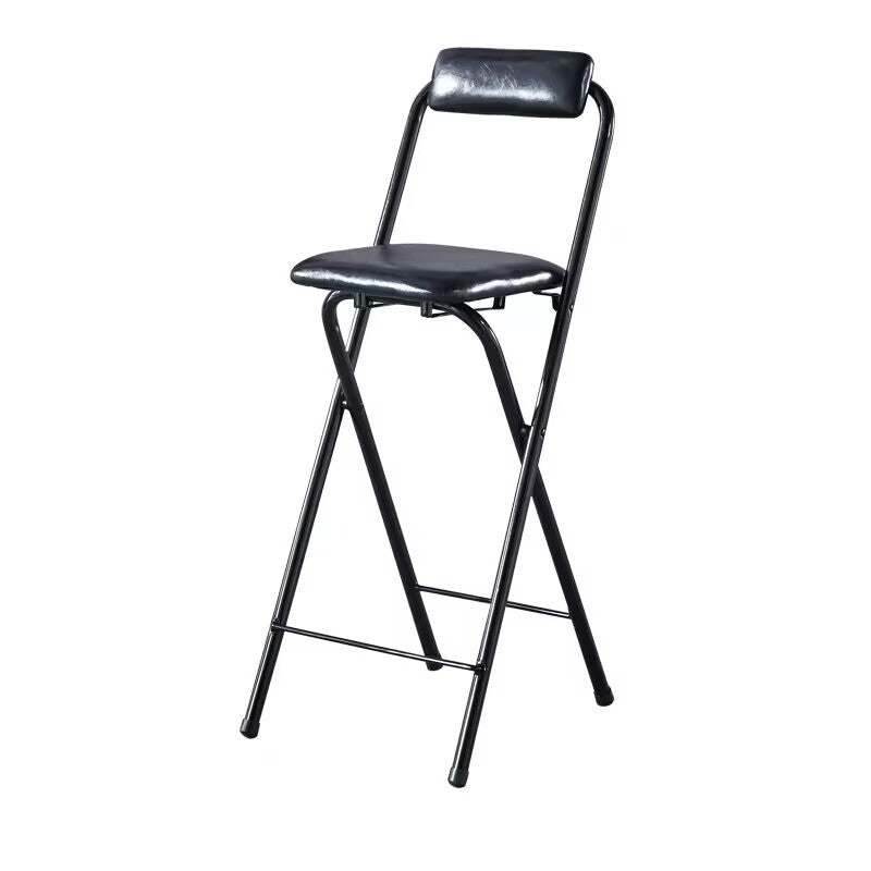 Minimalist Leather Iron Foldable Bar Stool