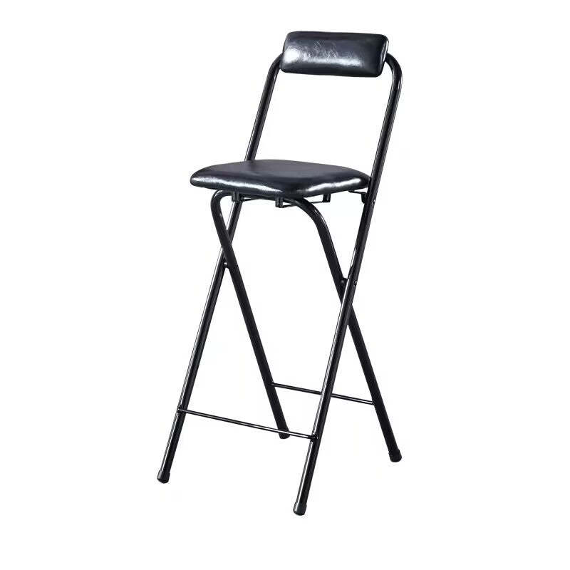 Minimalist Leather Iron Foldable Bar Stool