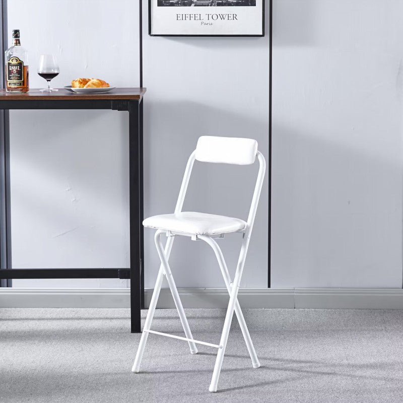 Minimalist Leather Iron Foldable Bar Stool
