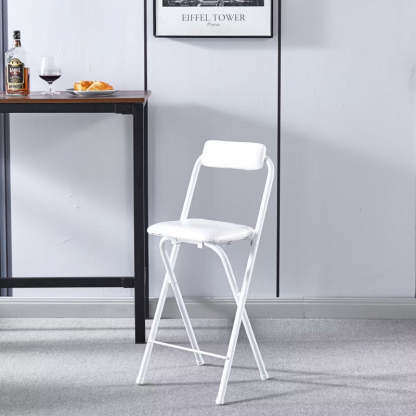 Minimalist Leather Iron Foldable Bar Stool