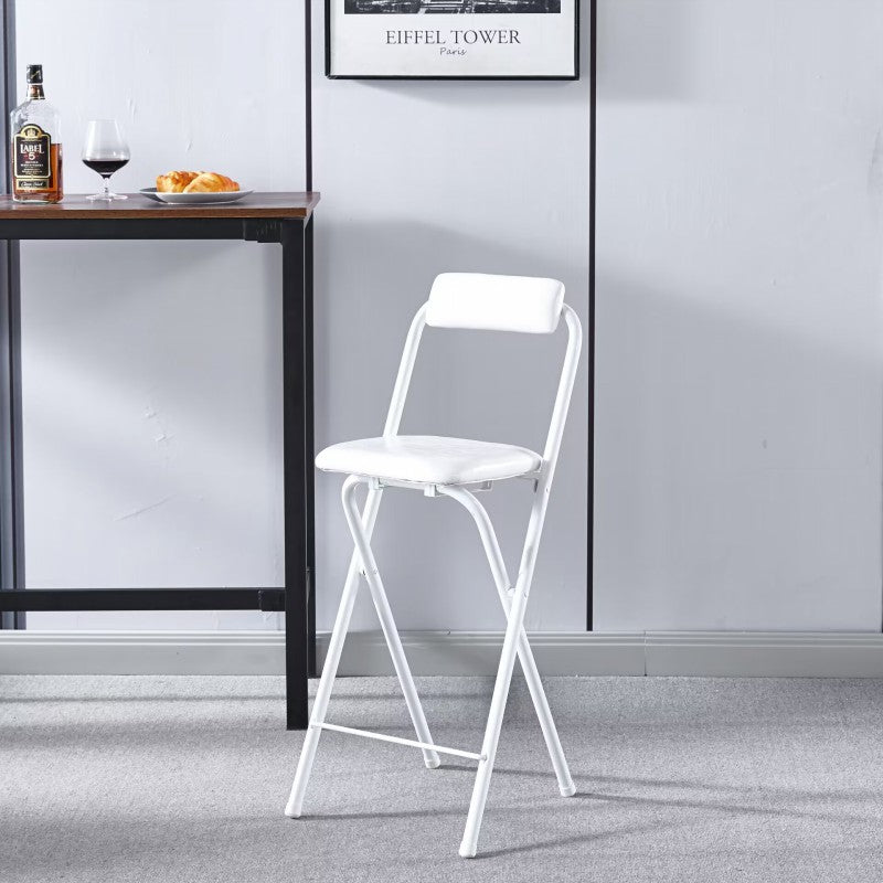 Minimalist Leather Iron Foldable Bar Stool