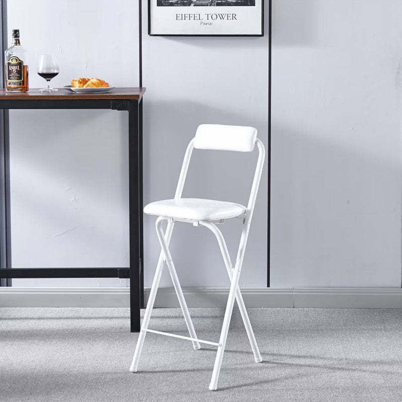 Minimalist Leather Iron Foldable Bar Stool