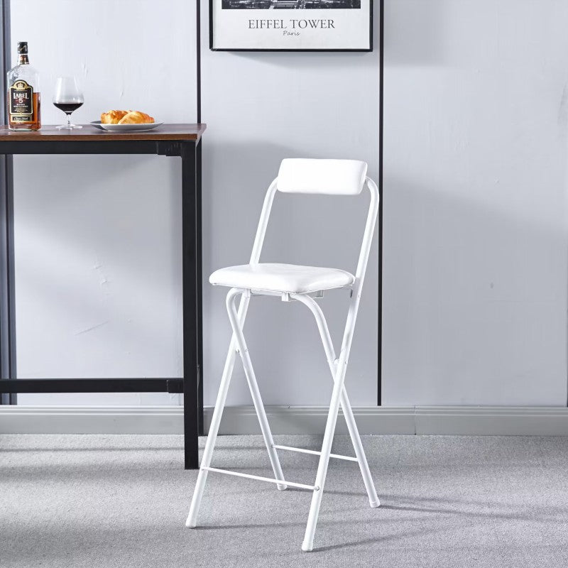 Minimalist Leather Iron Foldable Bar Stool