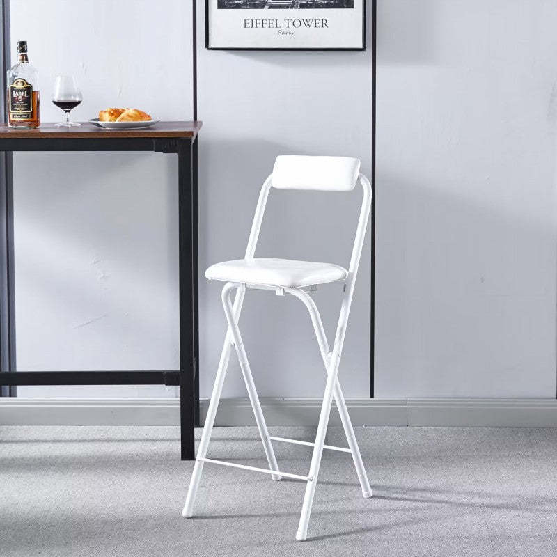 Minimalist Leather Iron Foldable Bar Stool