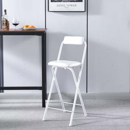 Minimalist Leather Iron Foldable Bar Stool