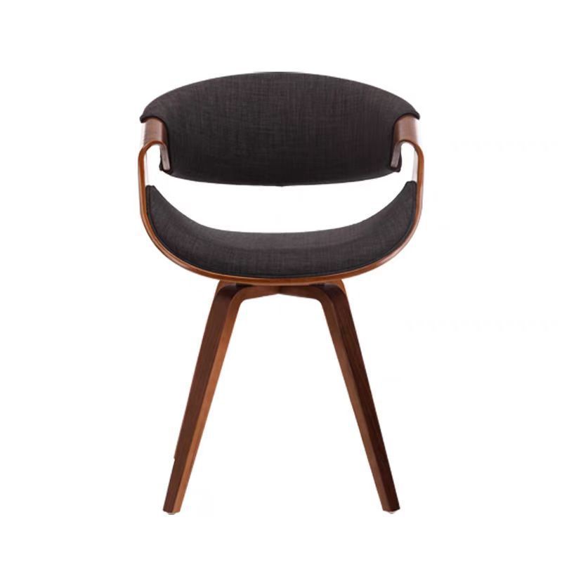 Nordic Curved Bent Wood Leather Dining Chair