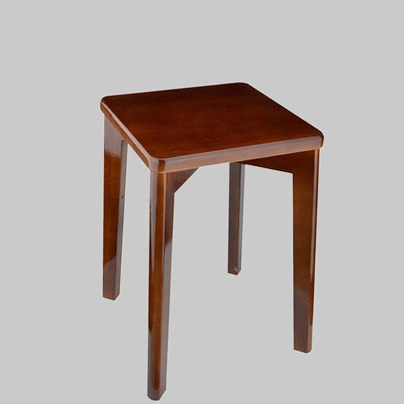 Minimalist Wood Square Low Stool — Begonia Color