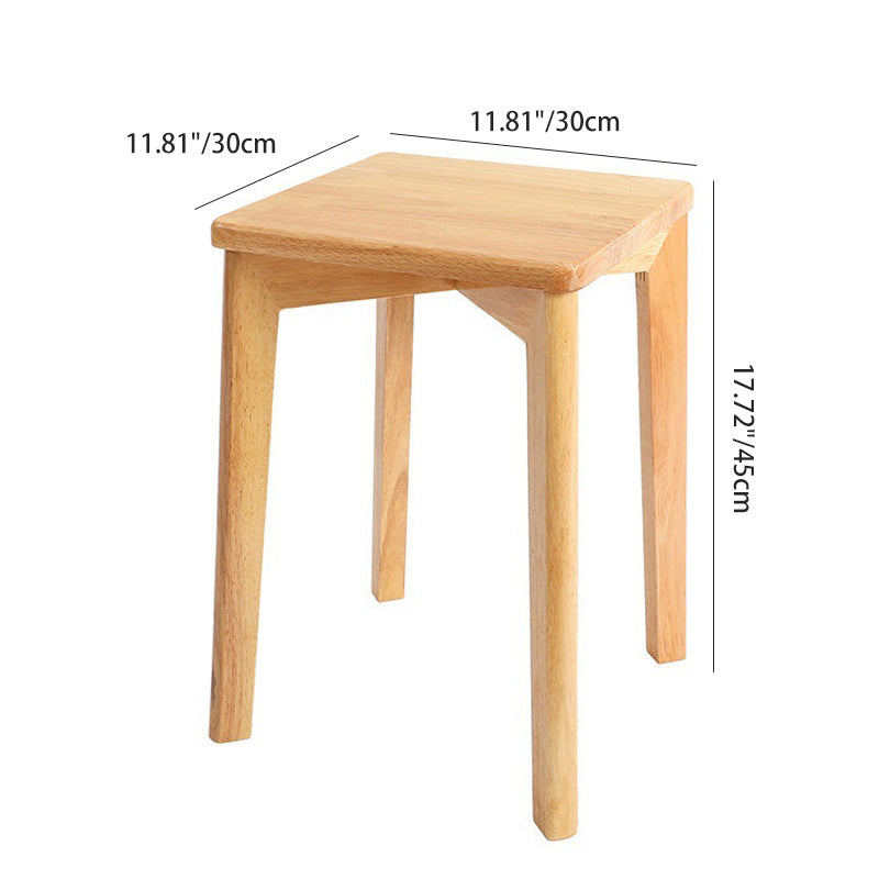 Minimalist Wood Square Low Stool
