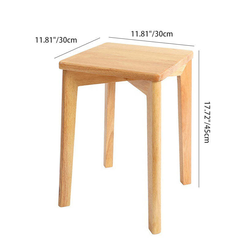 Minimalist Wood Square Low Stool