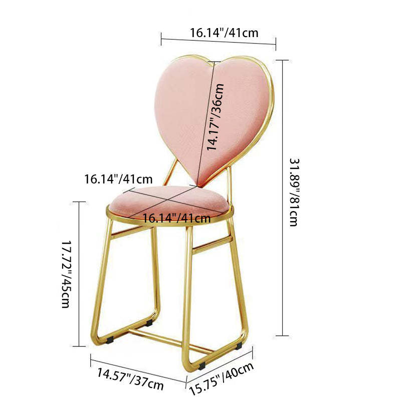 Steel Flannelette Heart Dining Chair — Peacock Blue