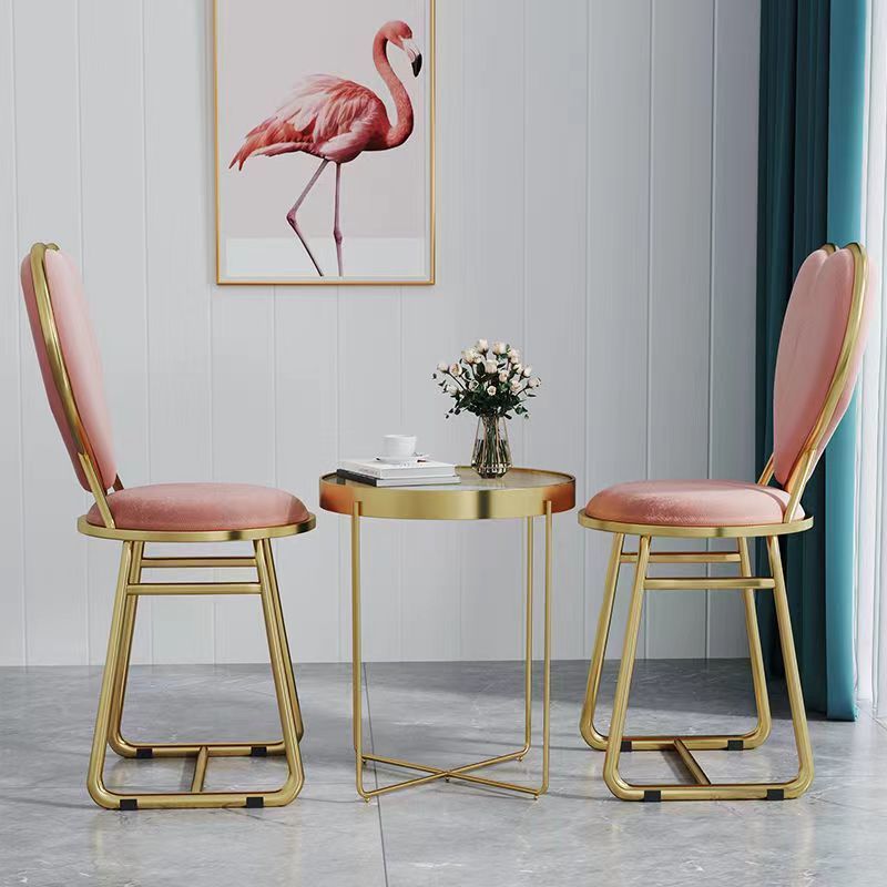 Steel Flannelette Heart Dining Chair — Yellow