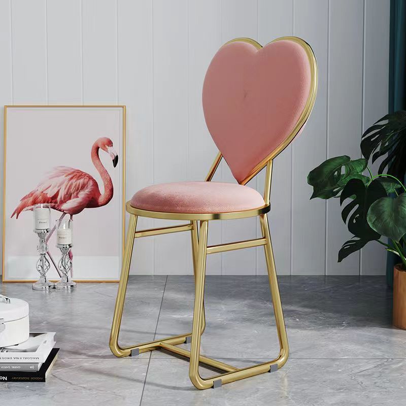 Steel Flannelette Heart Dining Chair