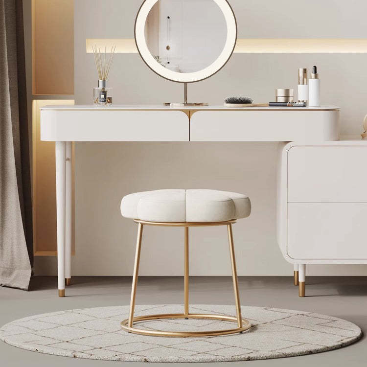 Gray minimalist vanity floral vanity stools
